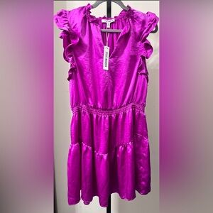 Steve Madden Women's NWT XL Prairie Dreams Mini Dress w/Ruffle Magenta Purple